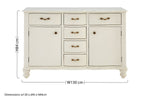 Loire 6 Drawer White Sideboard