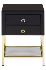 Kensington Townhouse Black 2 Drawer Side Table