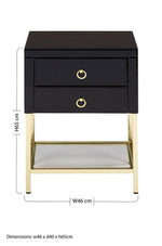 Kensington Townhouse Black 2 Drawer Side Table