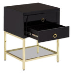Kensington Townhouse Black 2 Drawer Side Table