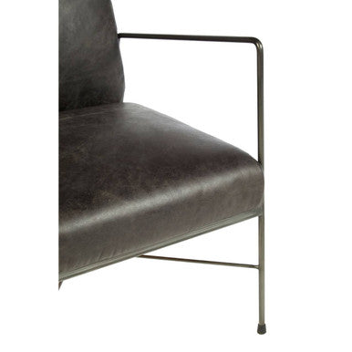 Hoxton Grey Leather Lounge Chair