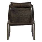 Hoxton Antique Black Leather Sling Chair