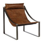 Hoxton Genuine Light Brown Leather Sling Chair