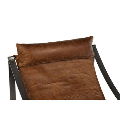 Hoxton Genuine Light Brown Leather Sling Chair