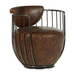 Hoxton Brown Leather Swivel Chair