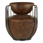 Hoxton Brown Leather Swivel Chair