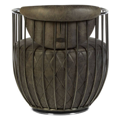 Hoxton Dark Grey Leather Swivel Chair