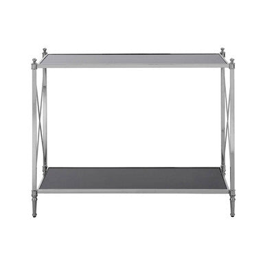 Hoffmann Black Glass and Nickel Finish Console Table