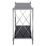 Hoffmann Black Glass and Nickel Finish Console Table
