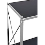 Hoffmann Black Glass and Nickel Finish Console Table