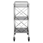 Hoffmann Black Mirrored Glass 3 Tier Trolley