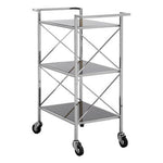 Hoffmann Black Mirrored Glass 3 Tier Trolley