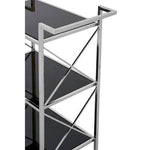 Hoffmann Black Mirrored Glass 3 Tier Trolley