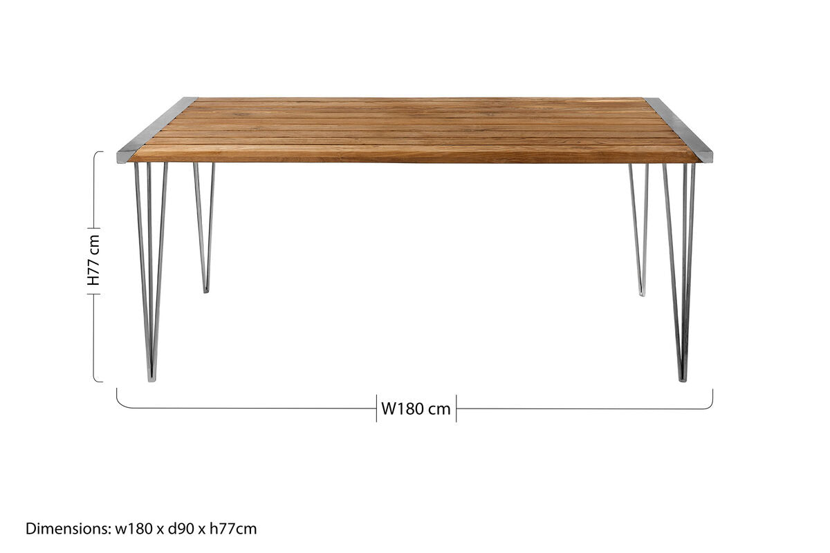 Nandri Slatted Teak Wood Dining Table