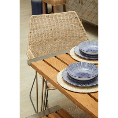 Nandri Slatted Teak Wood Dining Table