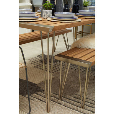 Nandri Slatted Teak Wood Dining Table