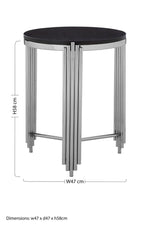 Clarice Granite Top Round Side Table