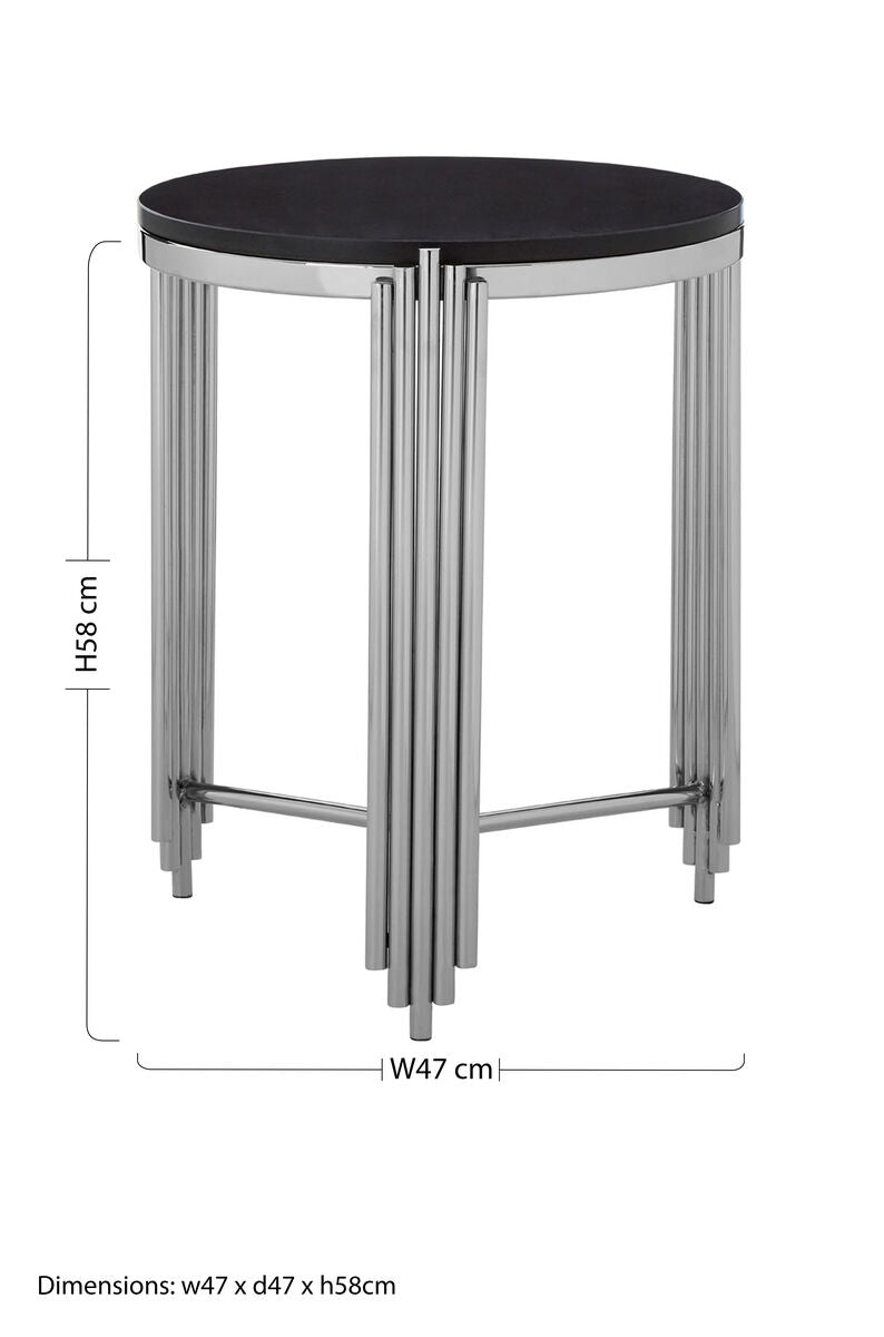 Clarice Granite Top Round Side Table