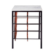 Templar White Marble And Iron Wine Rack Table