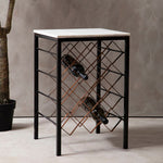 Templar White Marble And Iron Wine Rack Table