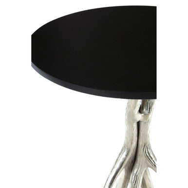 Antler Round Side Table with Black Marble Top