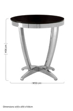 Yasmin Black Tempered Glass Side Table