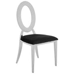 Yasmin Oval Back Black Velvet Dining Chair