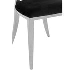 Yasmin Oval Back Black Velvet Dining Chair