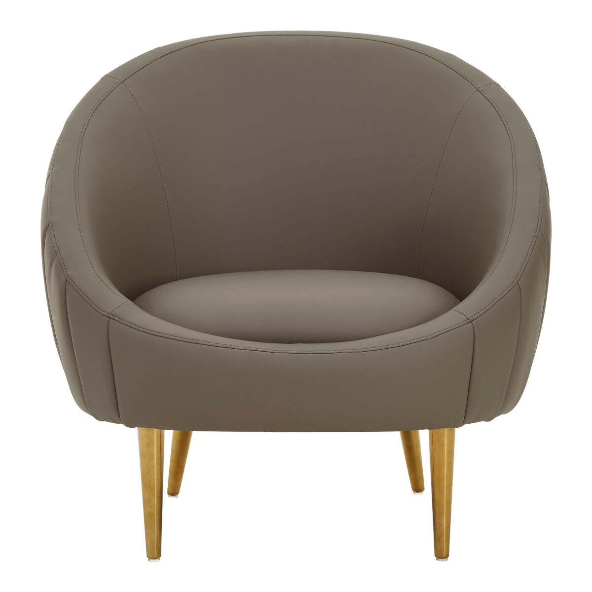 Lagero Brown Leather Effect Curved Cocoon Chair