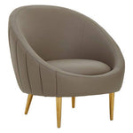 Lagero Brown Leather Effect Curved Cocoon Chair