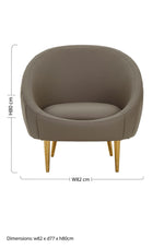 Lagero Brown Leather Effect Curved Cocoon Chair