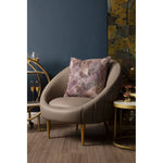 Lagero Brown Leather Effect Curved Cocoon Chair