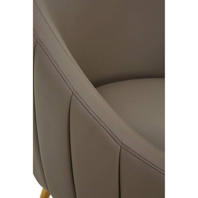 Lagero Brown Leather Effect Curved Cocoon Chair