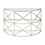 Rubia Silver Leaf Demilune Console Table