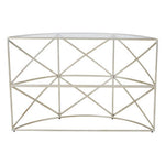 Rubia Silver Leaf Demilune Console Table