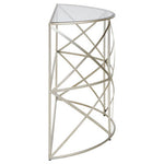 Rubia Silver Leaf Demilune Console Table