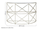 Rubia Silver Leaf Demilune Console Table