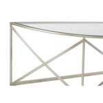 Rubia Silver Leaf Demilune Console Table