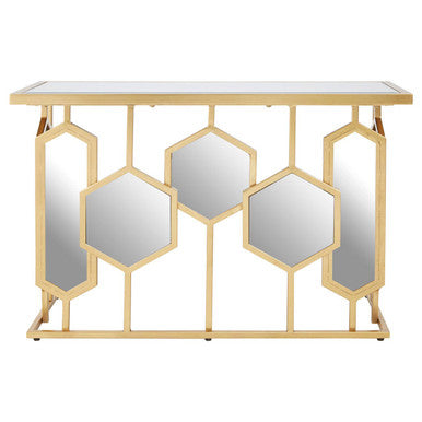 Rio Gold and Mirror Console Table