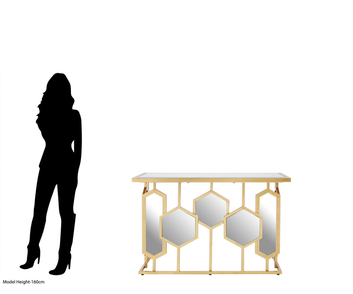 Rio Gold and Mirror Console Table