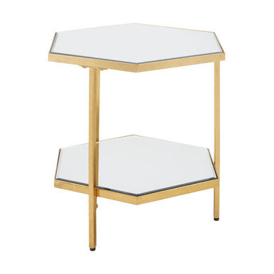 Rio Gold and Mirror 2 Tier Side Table