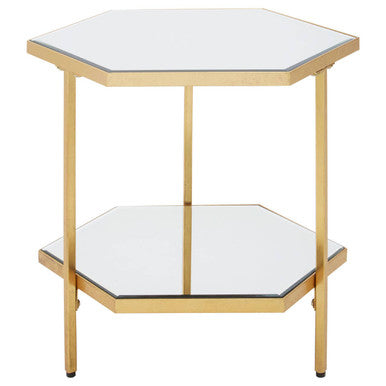 Rio Gold and Mirror 2 Tier Side Table