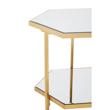 Rio Gold and Mirror 2 Tier Side Table
