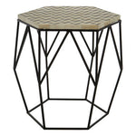 Harlo Ivory and Black Hexagon Side Table