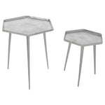 Halle Silver Set Of 2 Hexagonal Side Tables