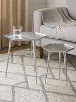 Halle Silver Set Of 2 Hexagonal Side Tables