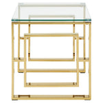 Allure Gold Finish Square Legs End Table