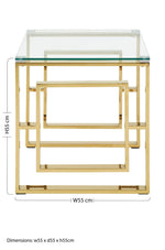 Allure Gold Finish Square Legs End Table