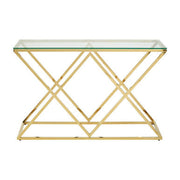Allure Gold Finish Console Table