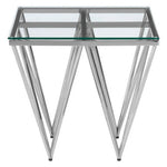 Allure Silver Finish Prismatic Legs End Table